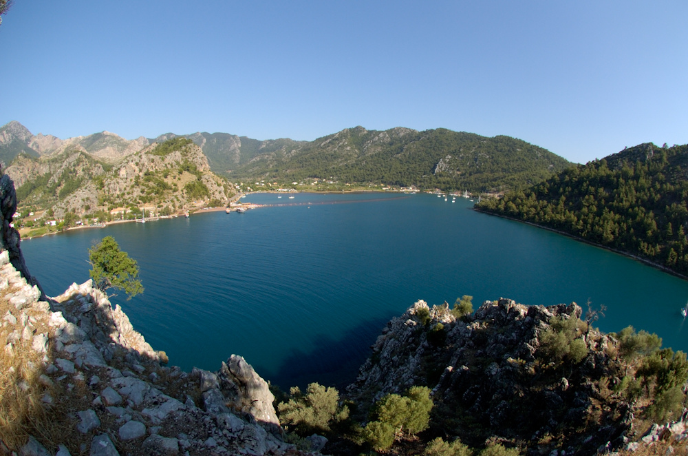 Village of Orhaniye on the Bozburun Peninsula in Turkey