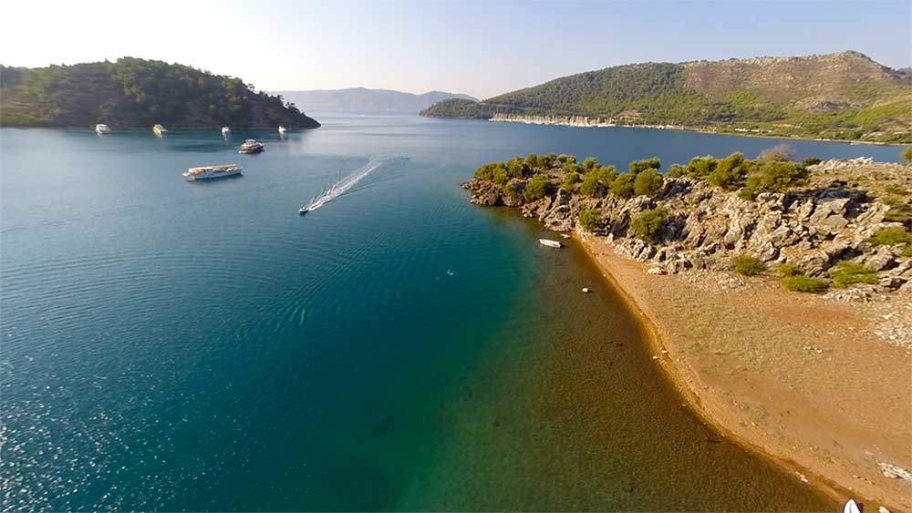 The village of Orhaniye on the Bozburun Peninsula in Turkey